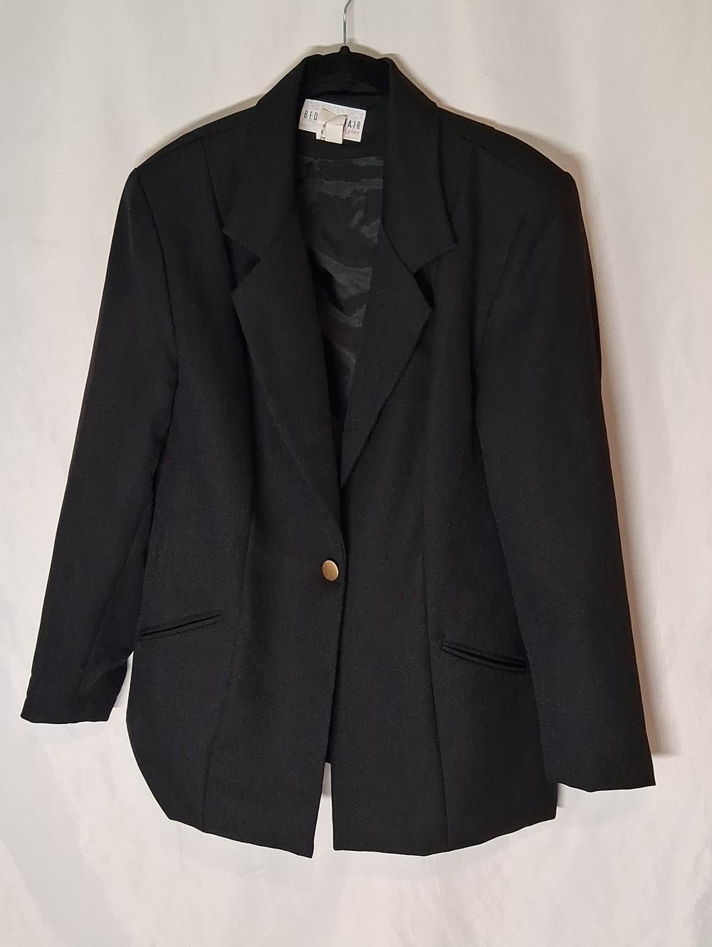 Vintage Bedford Fair Lifestyles Black Single-Button Blazer Size 10